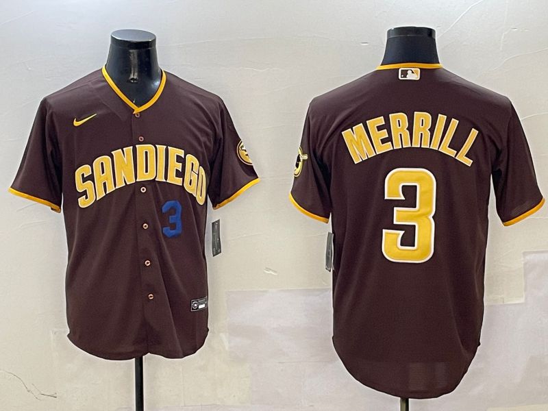Men San Diego Padres #3 Merrill Brown Game 2025 Nike MLB Jersey style 4